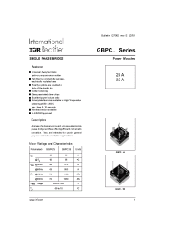 Datasheet GBPC3512W manufacturer IRF
